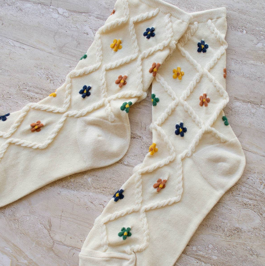 Tiepology Ann Cottage Floral Casual Socks