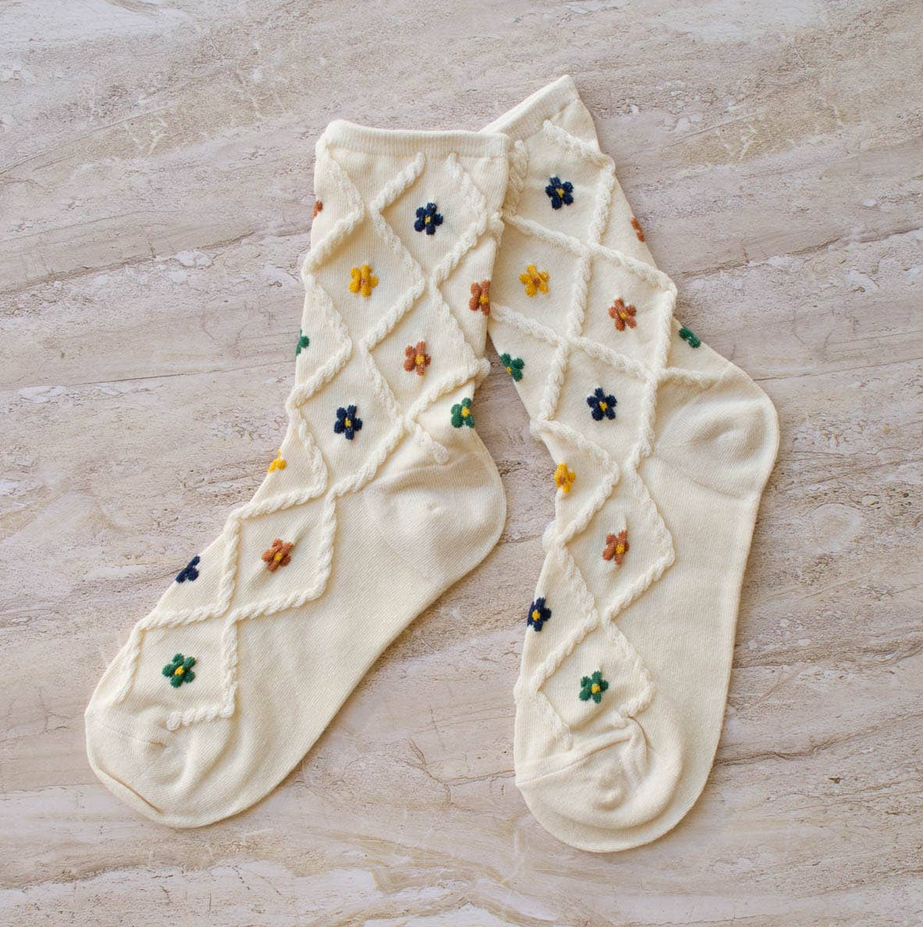 Tiepology Ann Cottage Floral Casual Socks
