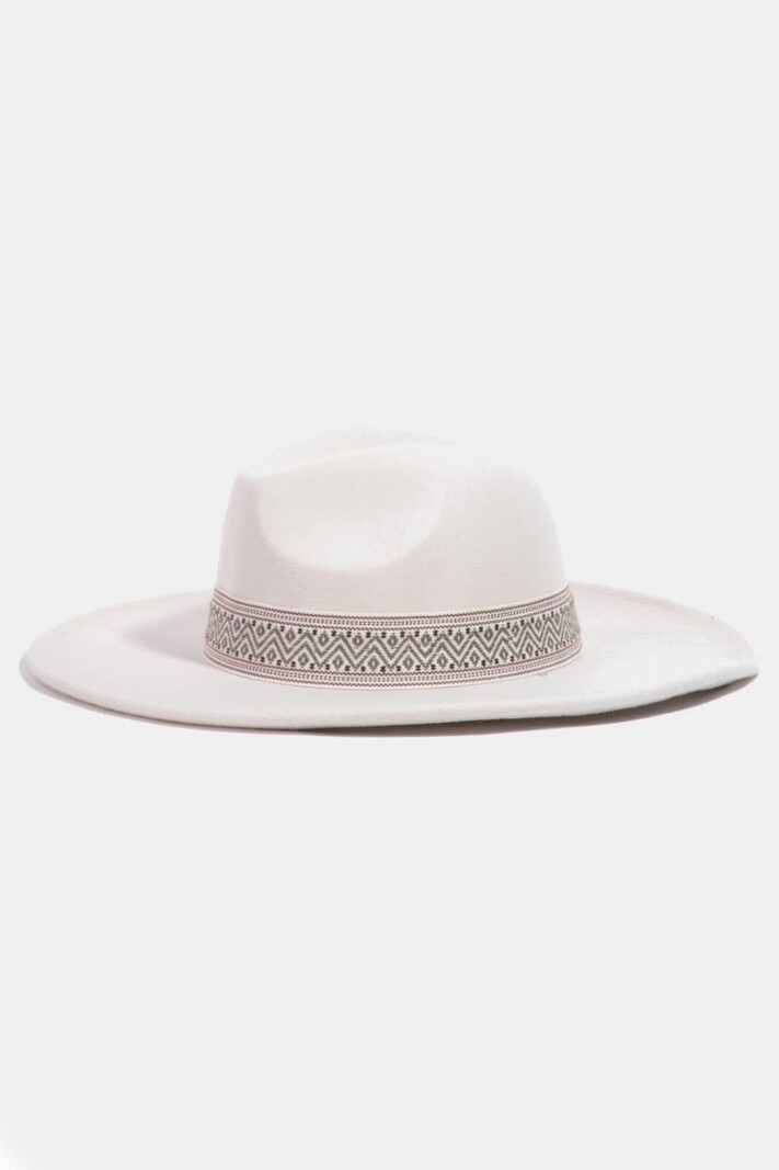 Fame Boho Ribbon Trim Felted Hat