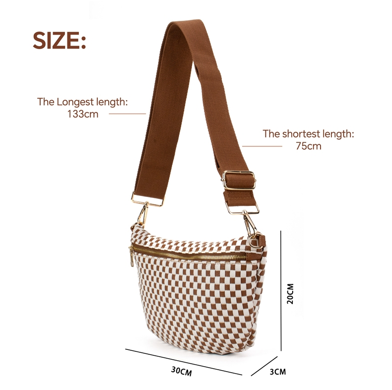 Babs + Birdie Fiona Checkered Woven Bum Bag