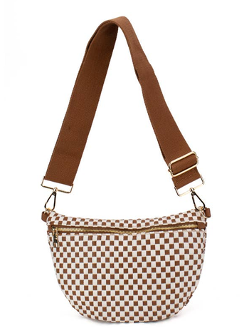 Babs + Birdie Fiona Checkered Woven Bum Bag