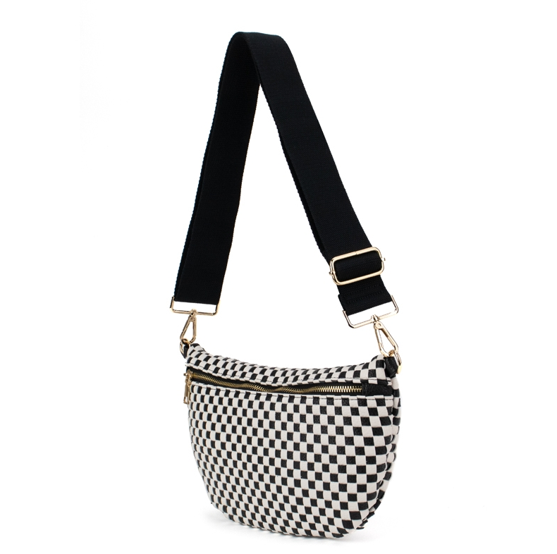 Babs + Birdie Fiona Checkered Woven Bum Bag