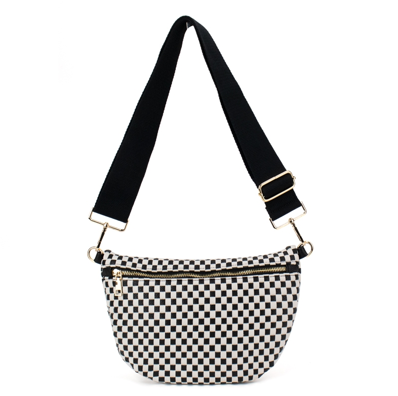 Babs + Birdie Fiona Checkered Woven Bum Bag