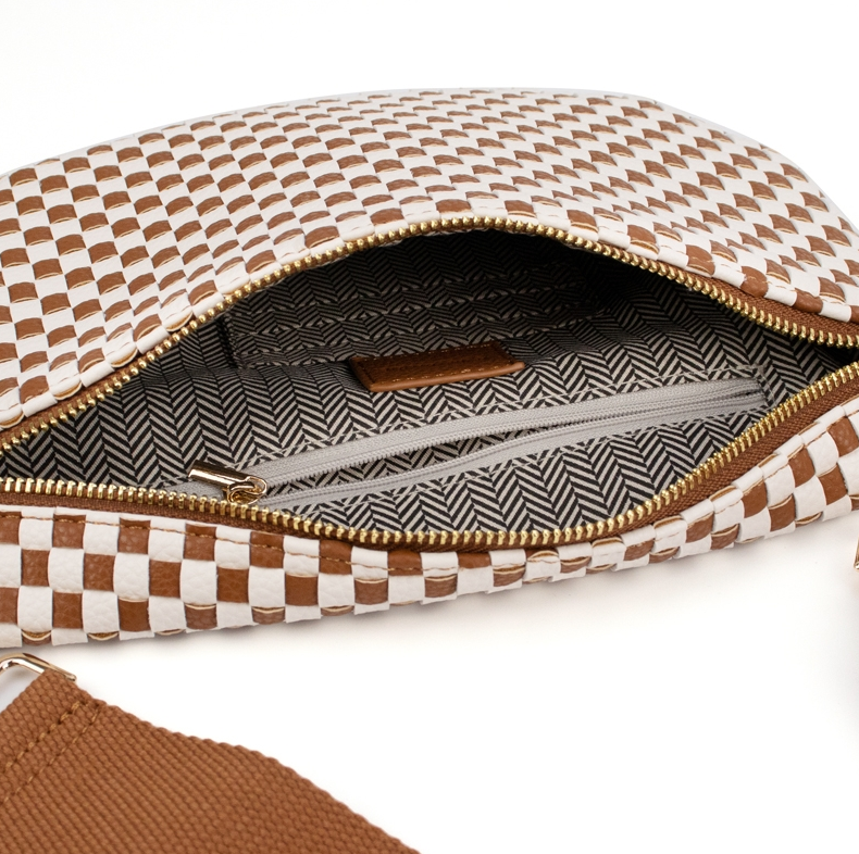 Babs + Birdie Fiona Checkered Woven Bum Bag