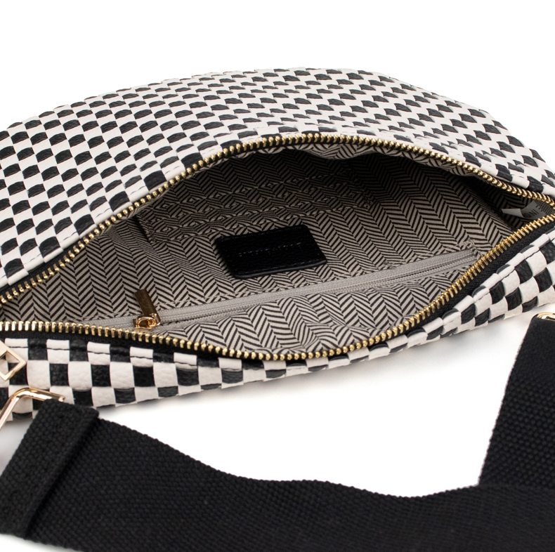 Babs + Birdie Fiona Checkered Woven Bum Bag