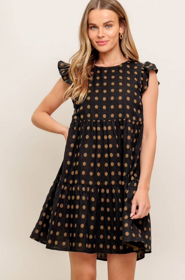 Flying Tomato Ruffle Sleeve Babydoll Dress