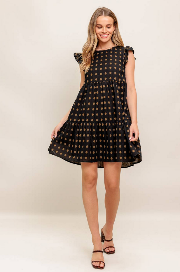 Flying Tomato Ruffle Sleeve Babydoll Dress