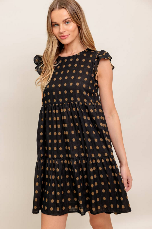 Flying Tomato Ruffle Sleeve Babydoll Dress