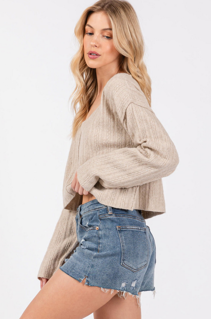 Final Touch Stripe Knit Crop Sweater
