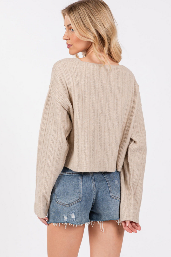 Final Touch Stripe Knit Crop Sweater