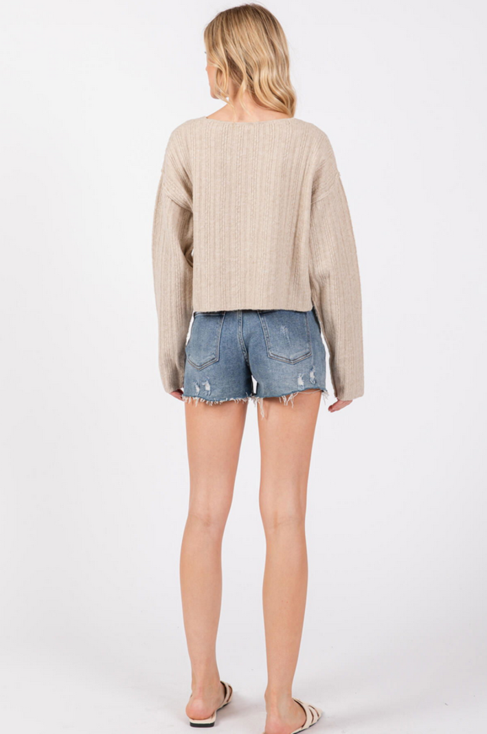 Final Touch Stripe Knit Crop Sweater