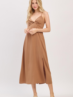 Final Touch Twist Front Midi Dress