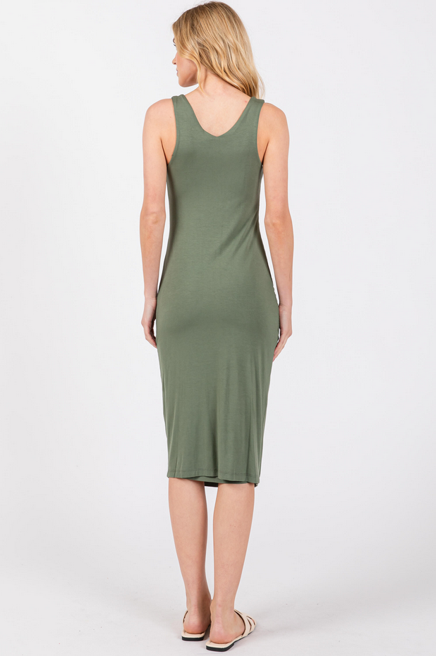 Final Touch V-Neck Bodycon Midi Dress