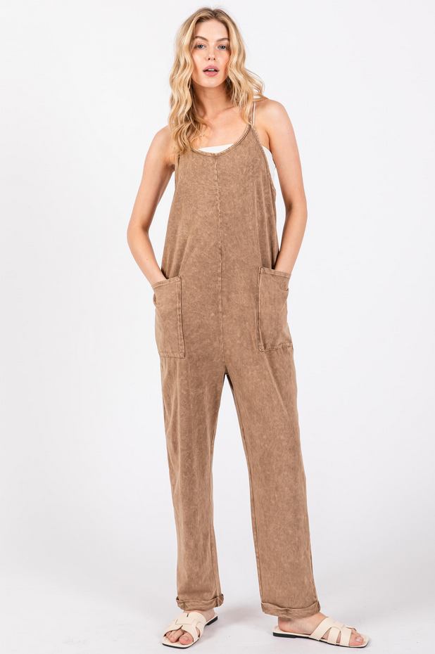 Final Touch Relaxed Mineral Wash Jumpsuit
