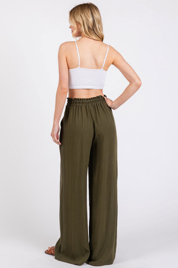 Final Touch Wide Leg Drawstring Pants