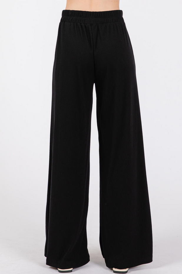 Final Touch Wide Leg Ribbed Pants