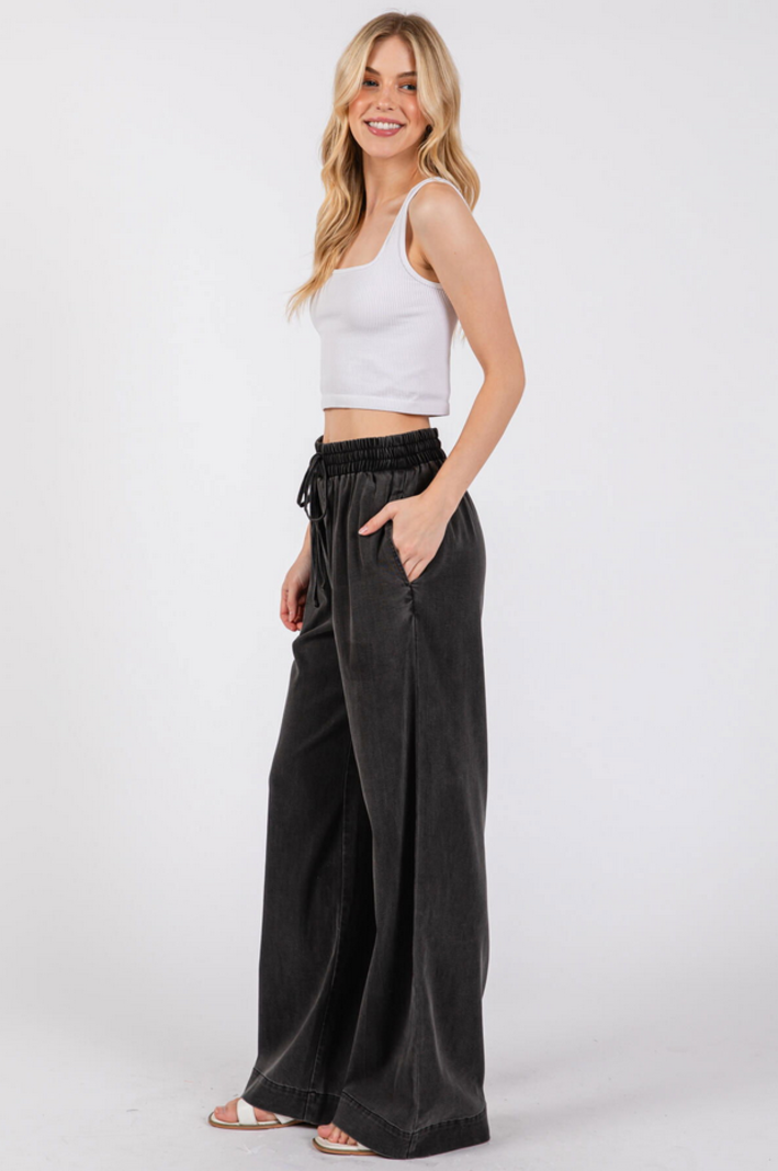 Final Touch Wide Leg Pocket Pants