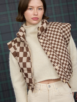 Blu Pepper Double Checked Puffer Vest