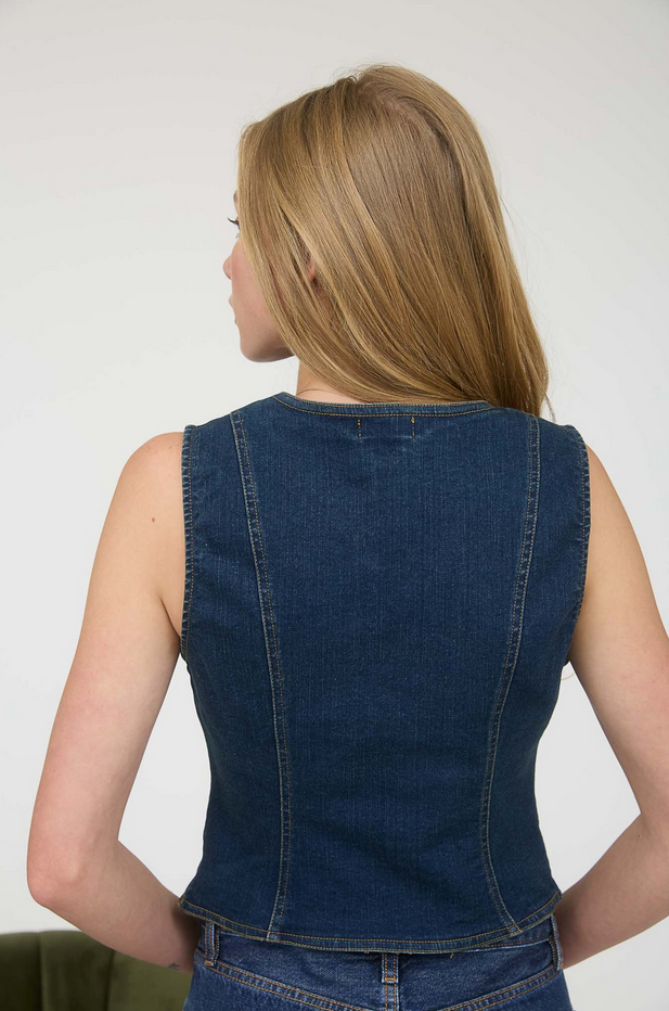 Blu Pepper Tiny Pocket Denim Vest