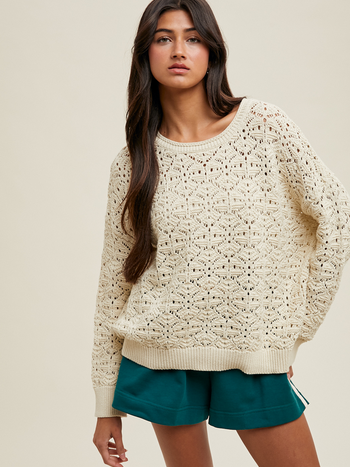 Wishlist Crochet Pullover Sweater