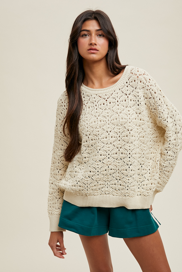 Wishlist Crochet Pullover Sweater