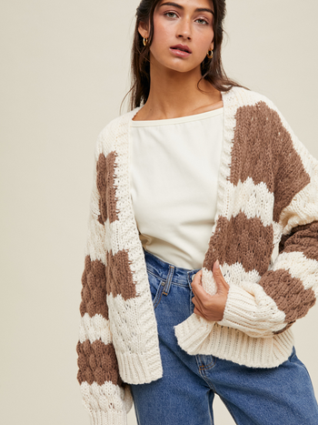 Wishlist Cropped Chunky Knit Cardi