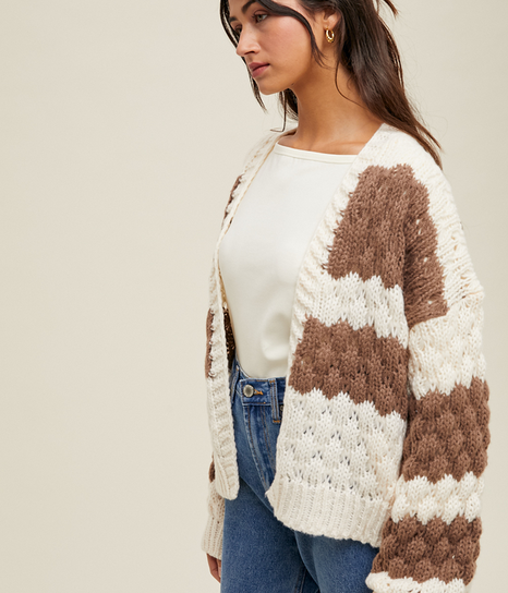 トップス RIELLE riche Fringe Knit Cardigan RIELLE riche Fringe Knit