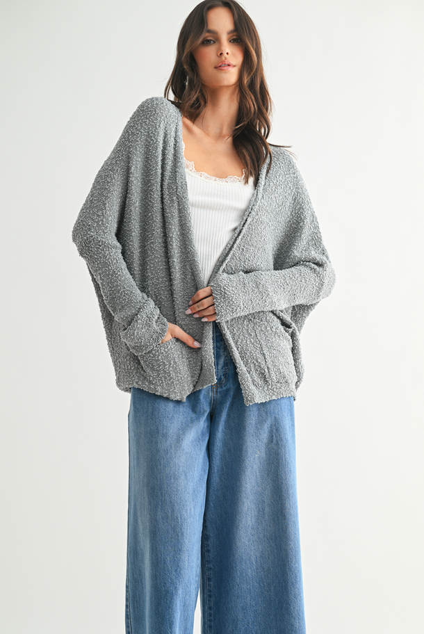 Wishlist Textured Drop Shoulder Cardigan