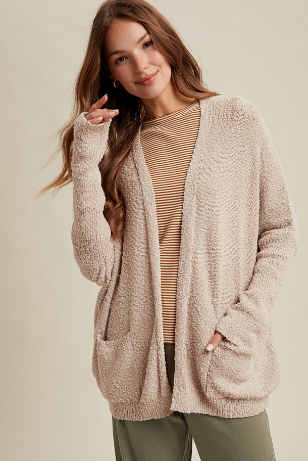 Wishlist Textured Drop Shoulder Cardigan