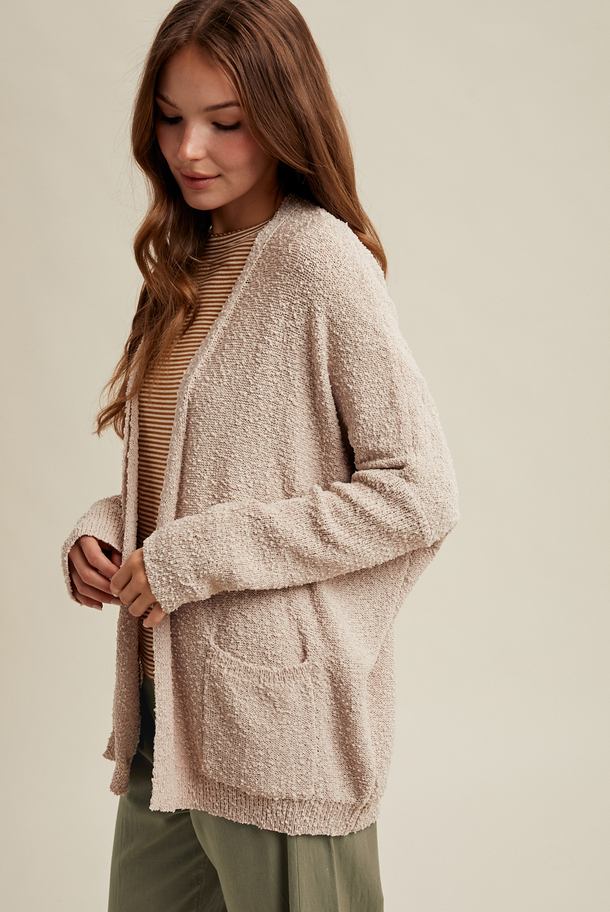 Wishlist Textured Drop Shoulder Cardigan