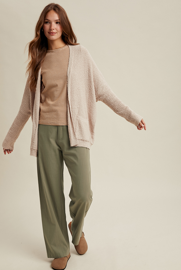 Wishlist Textured Drop Shoulder Cardigan