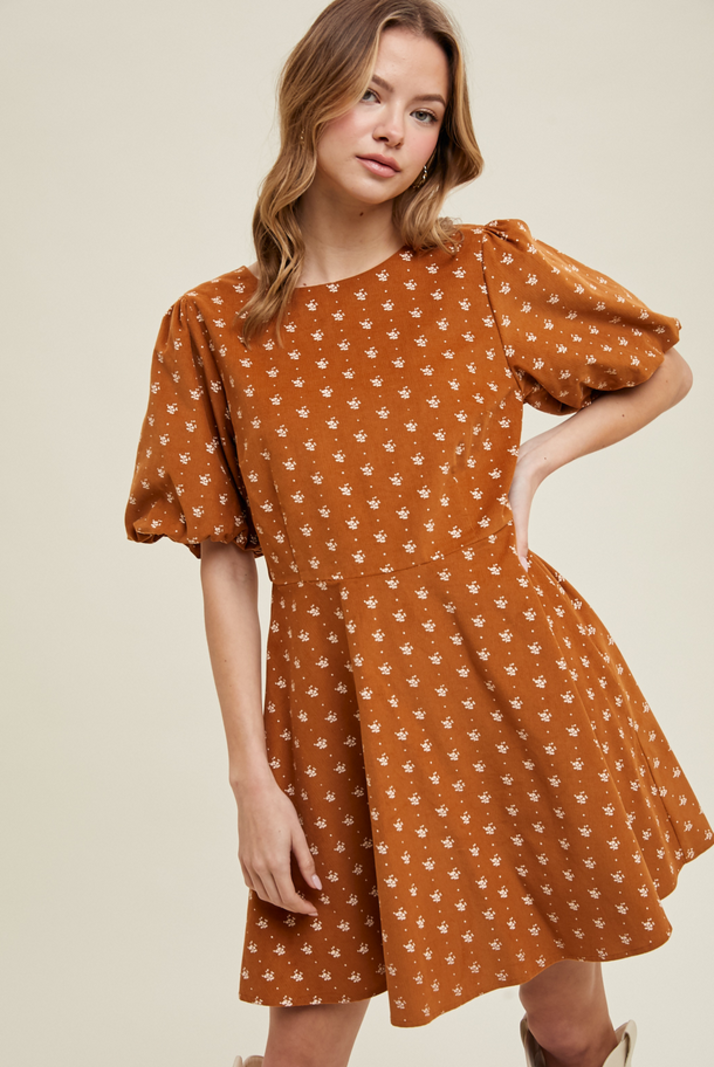 Wishlist Tie Back Corduroy Dress