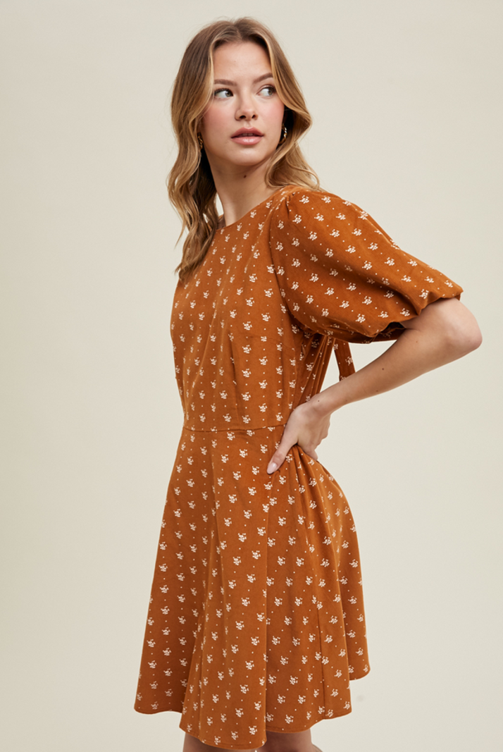 Wishlist Tie Back Corduroy Dress