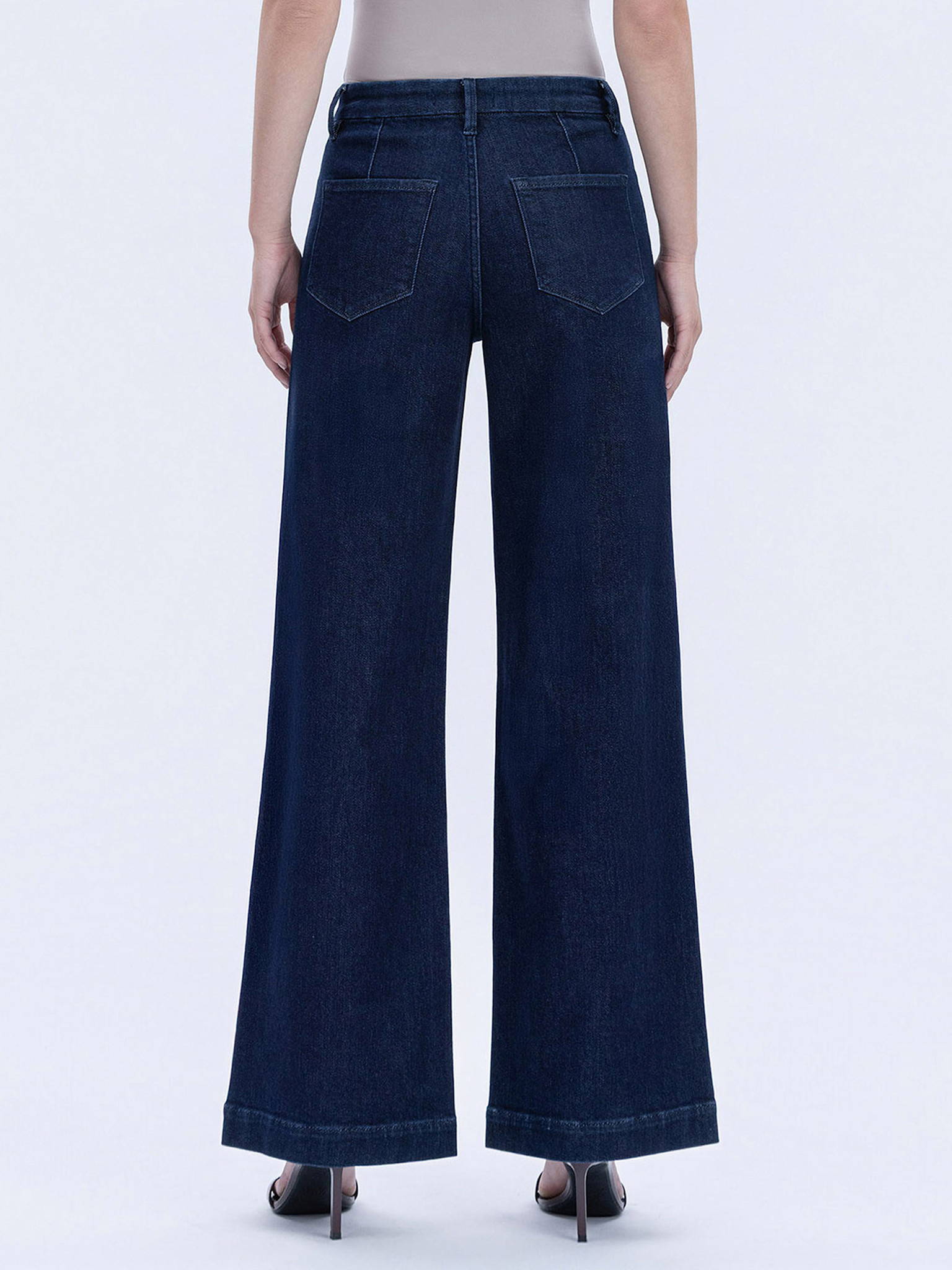 Flying Monkey High Rise Trouser Hem Wide Leg Jeans