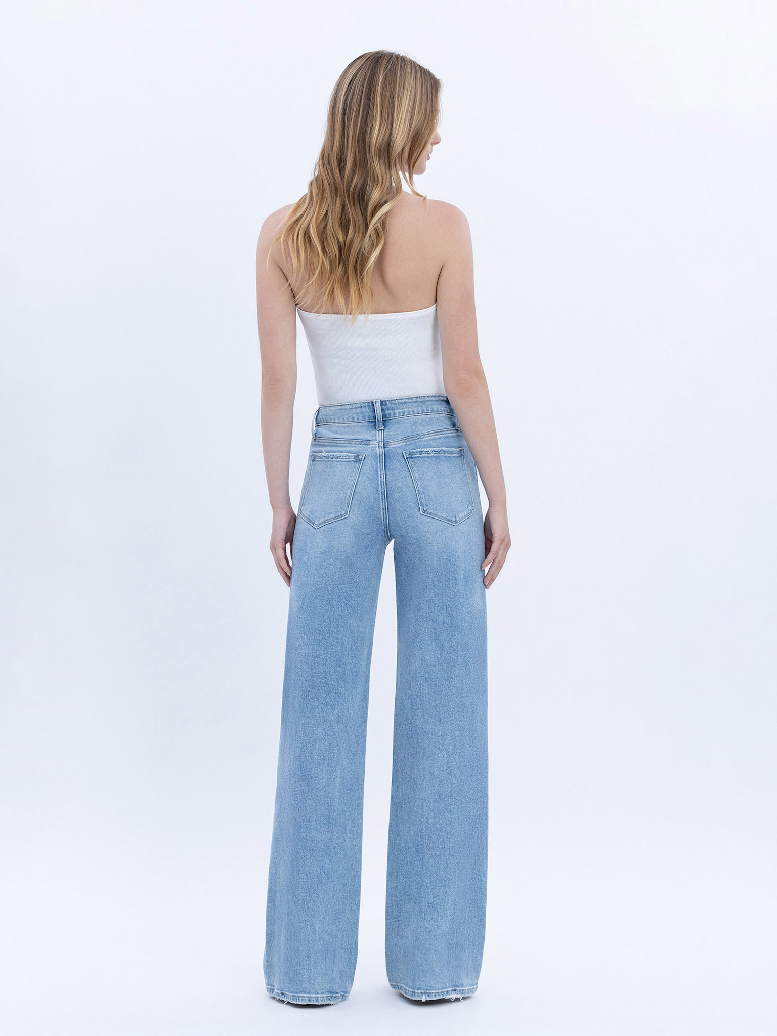 Flying Monkey High Rise Full Length Wide Leg Jeans