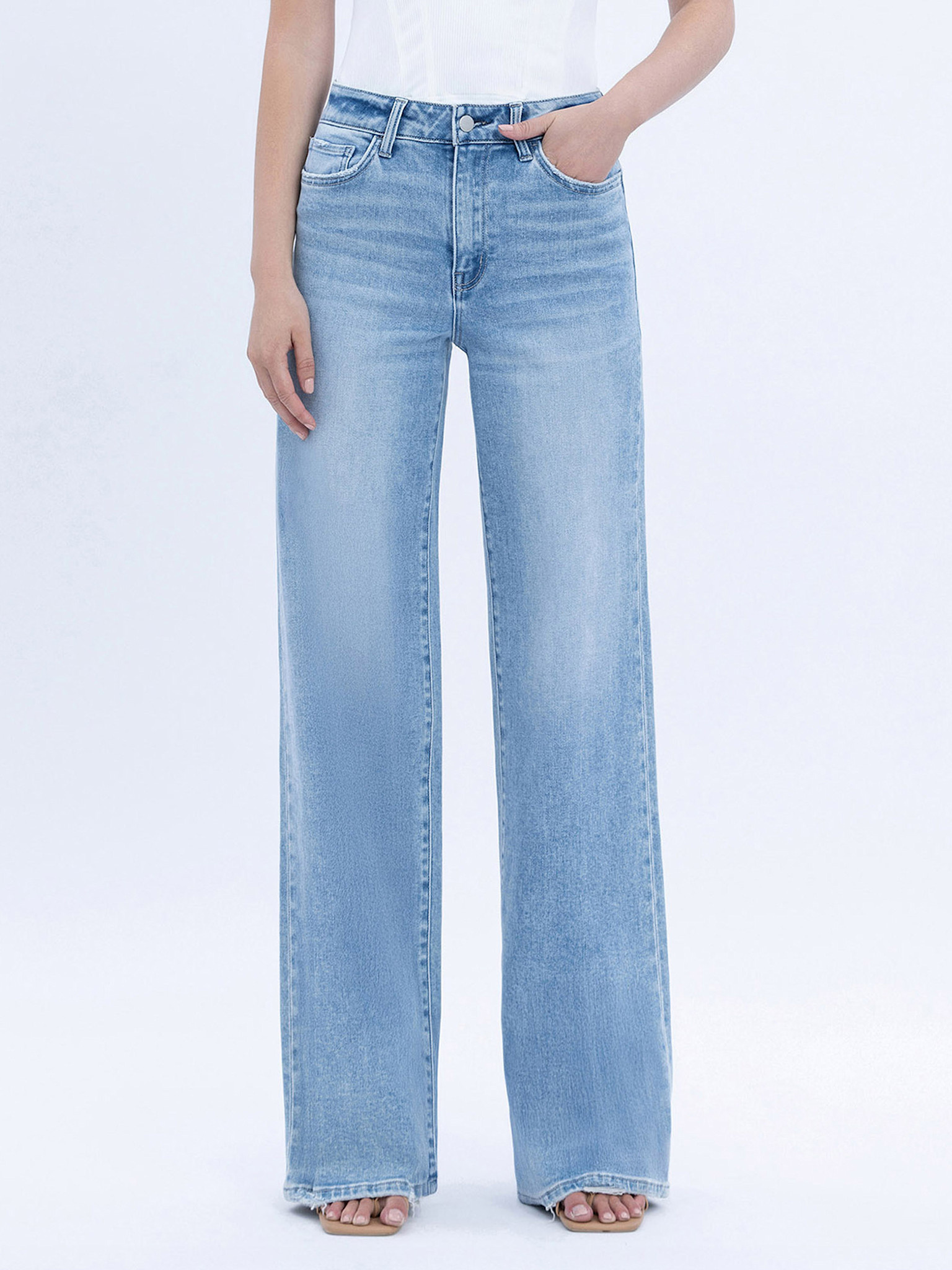 Flying Monkey High Rise Full Length Wide Leg Jeans