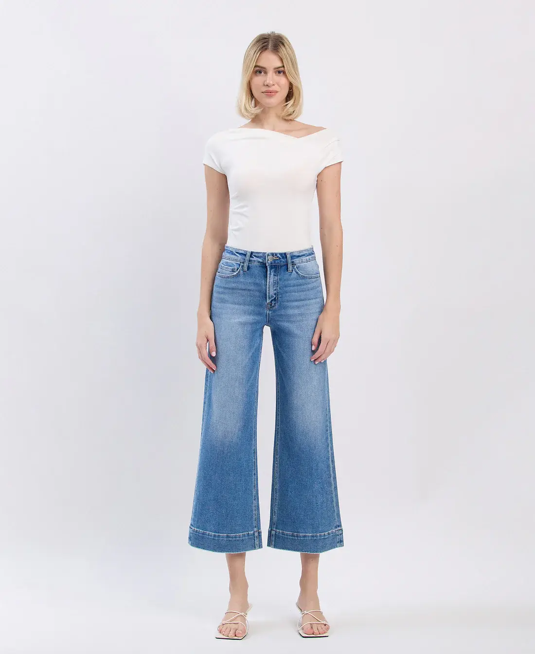 Flying Monkey High Rise Crop Wide Leg Jeans