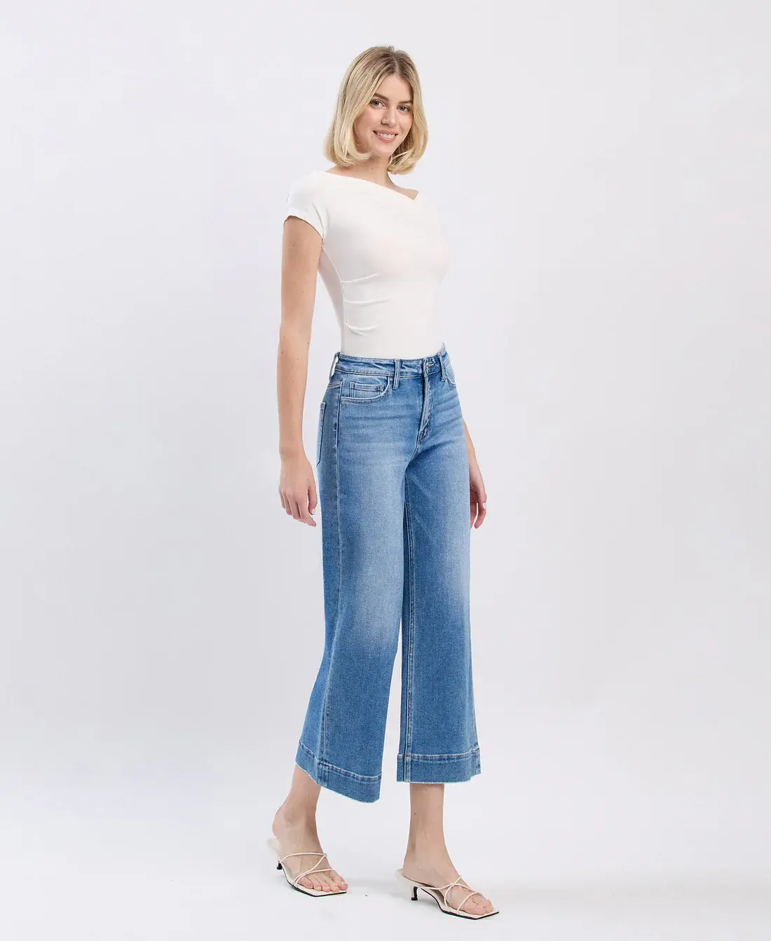 Flying Monkey High Rise Crop Wide Leg Jeans