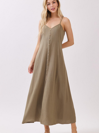 Final Touch Linen Button Dress