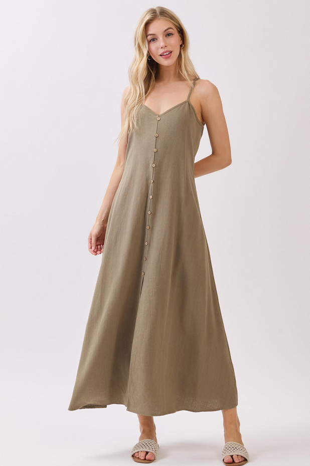 Final Touch Linen Button Dress