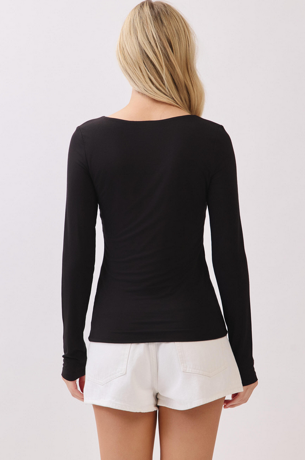 Final Touch Lined Modal Long Sleeve Scoop Neck