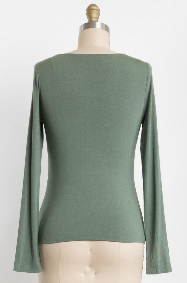 Final Touch Lined Modal Long Sleeve Scoop Neck