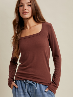 Wishlist Ribbed Scoop Neck Top