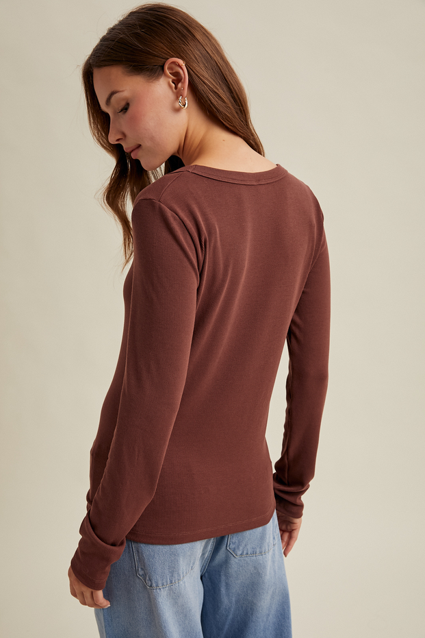 Wishlist Ribbed Scoop Neck Top