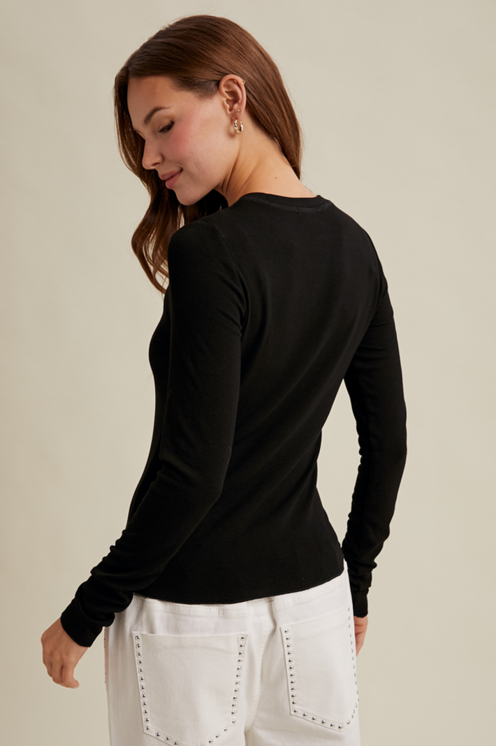 Wishlist Ribbed Lettuce Hem Top