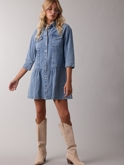 Wishlist Long Sleeve Denim Dress