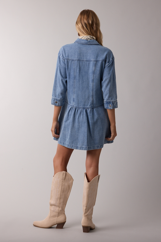 Wishlist Long Sleeve Denim Dress