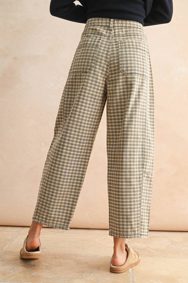 Miou Muse Plaid Barrel Pants