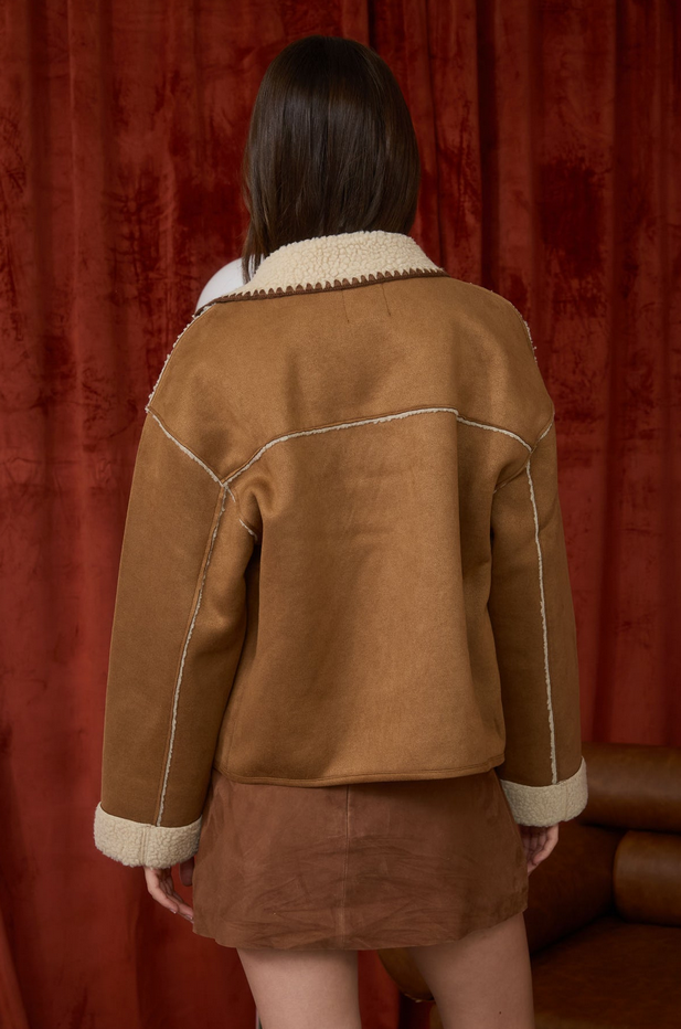 Blu Pepper Suedette Toggle Coat