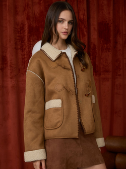 Blu Pepper Suedette Toggle Coat